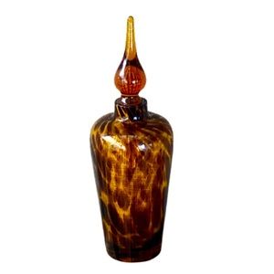 Vintage Glass Perfume Bottle Tortoise